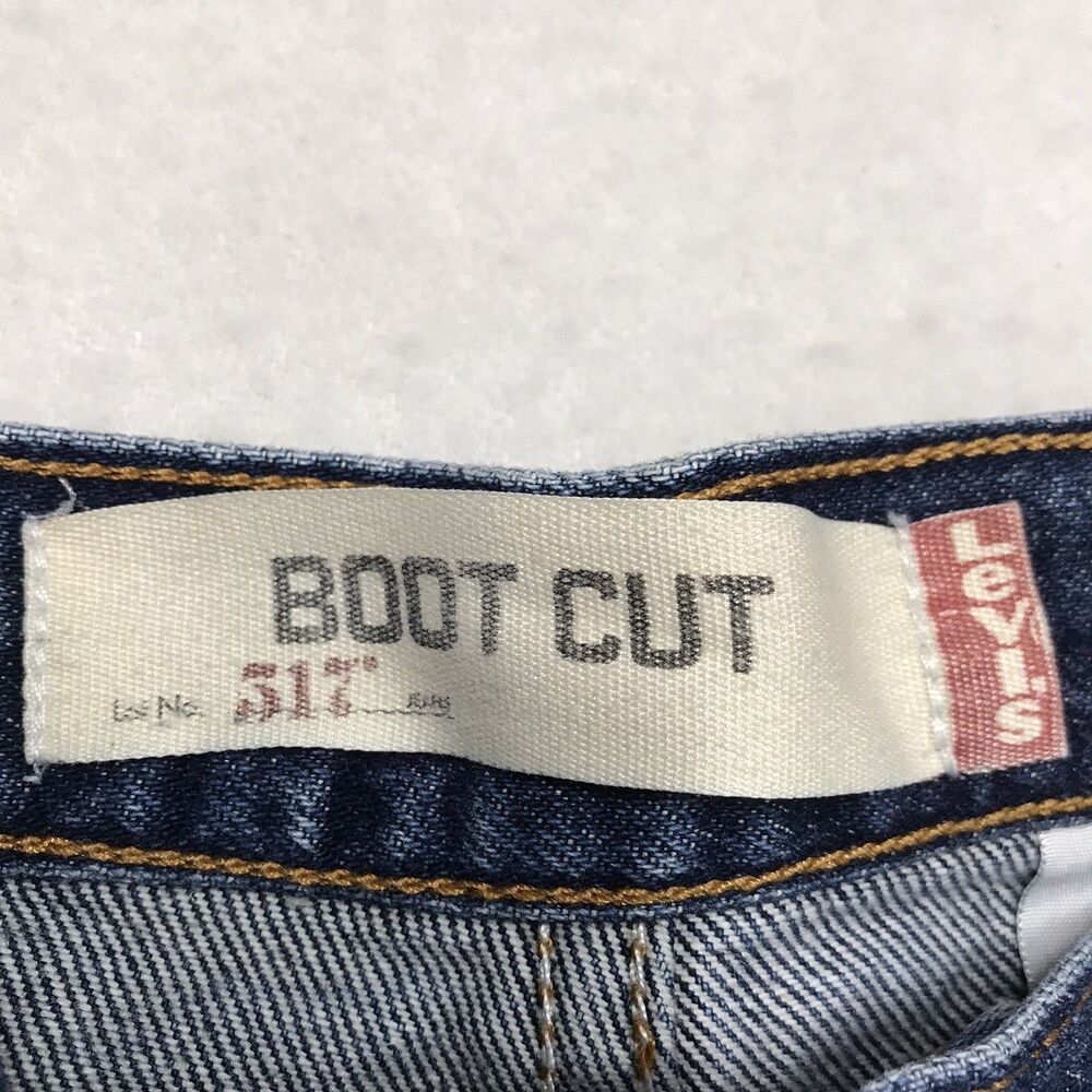 Y2K LEVIS 517 Boot Cut Jeans Men 34x28 (36/29 tag) Dark Wash Denim Blue Cowboy - Picture 12 of 15